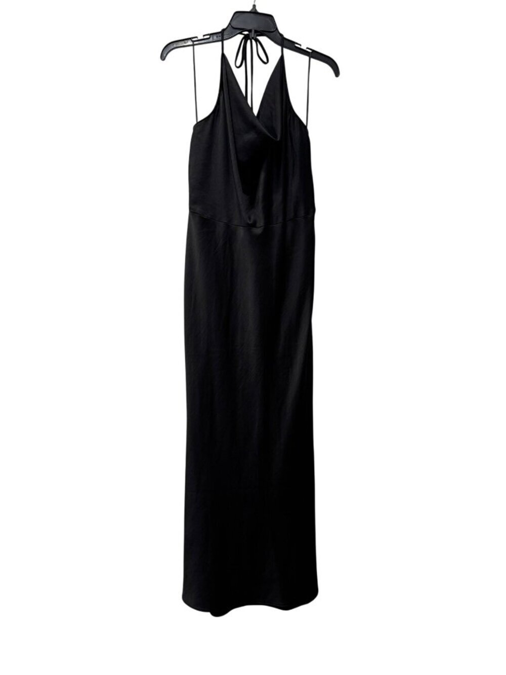 New Chelsea 28 Women's Size XL Black Halter Maxi Dress With Cowl Neckline *snags